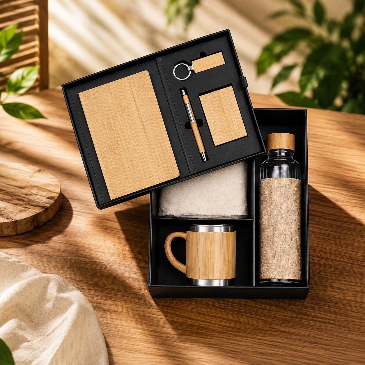 Luxury Eco Bamboo & Glass 6-Piece Executive Gift Set