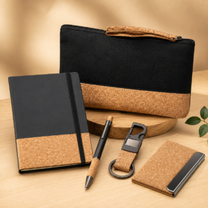 Eco Cork & Black 5-Piece Executive Gift Set