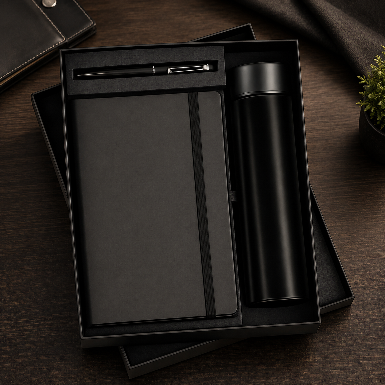 Sleek All-Black 3-Piece Executive Gift Set