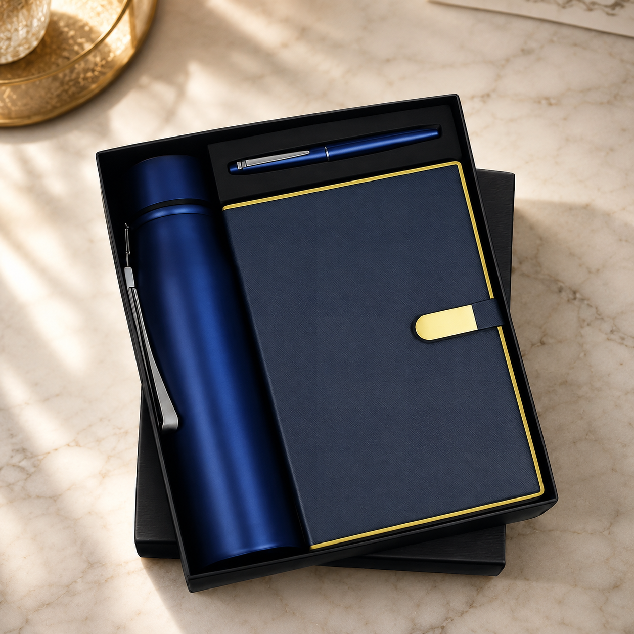 Royal Blue & Gold 3-Piece Executive Gift Set