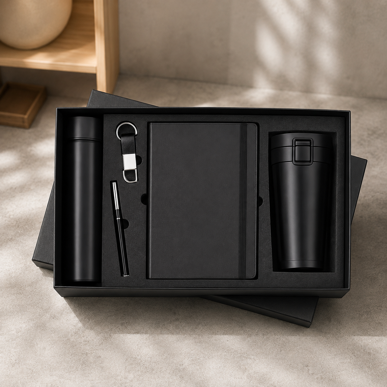 Sleek All-Black 5-Piece Ultimate Executive Gift Set