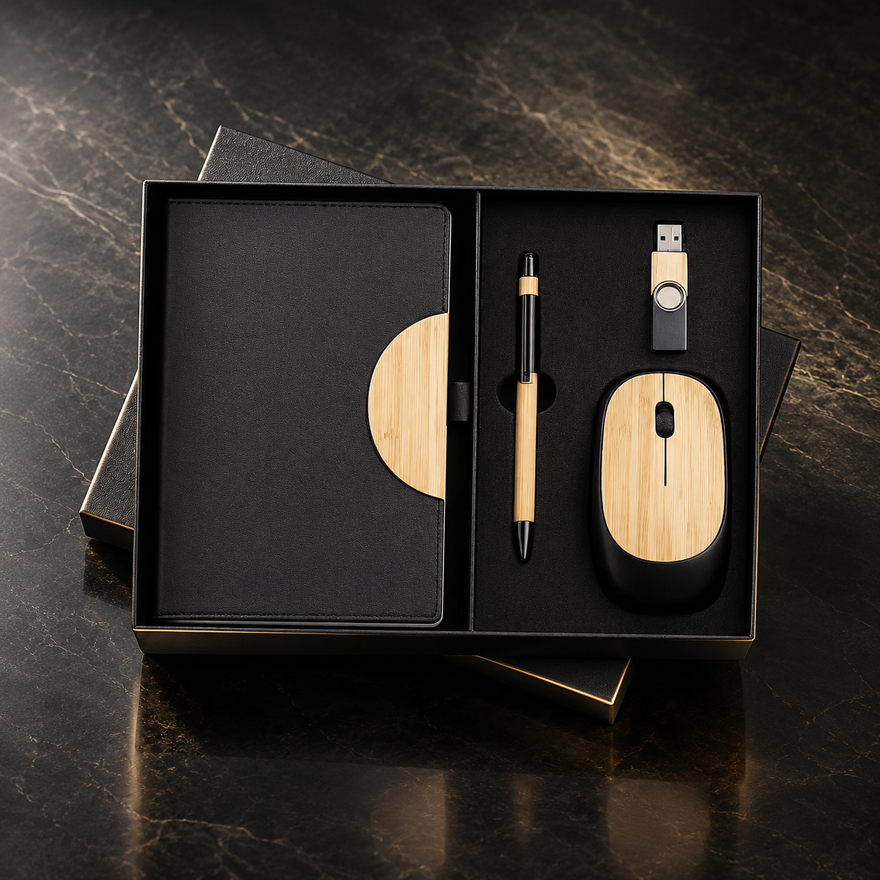 Eco Bamboo Tech & Desk 4-Piece Executive Gift Set
