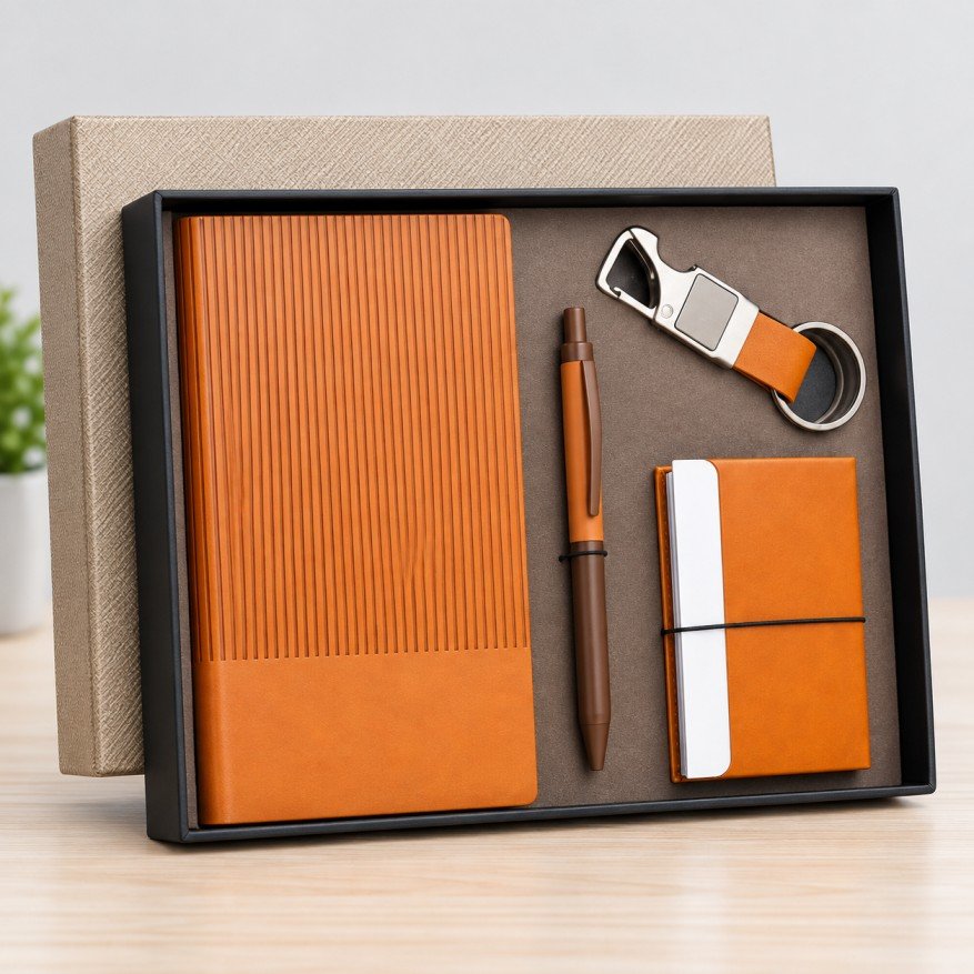 ACORSA A6 Premium Executive Gift Set | Notebook, Pen, Card Holder & Keychain