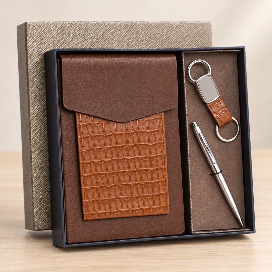 ADOLOR Premium Executive Gift Set | A6 Notebook, Keychain & Pen