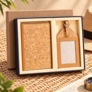 Premium Cork Travel Gift Set | Passport Holder & Luggage Tag