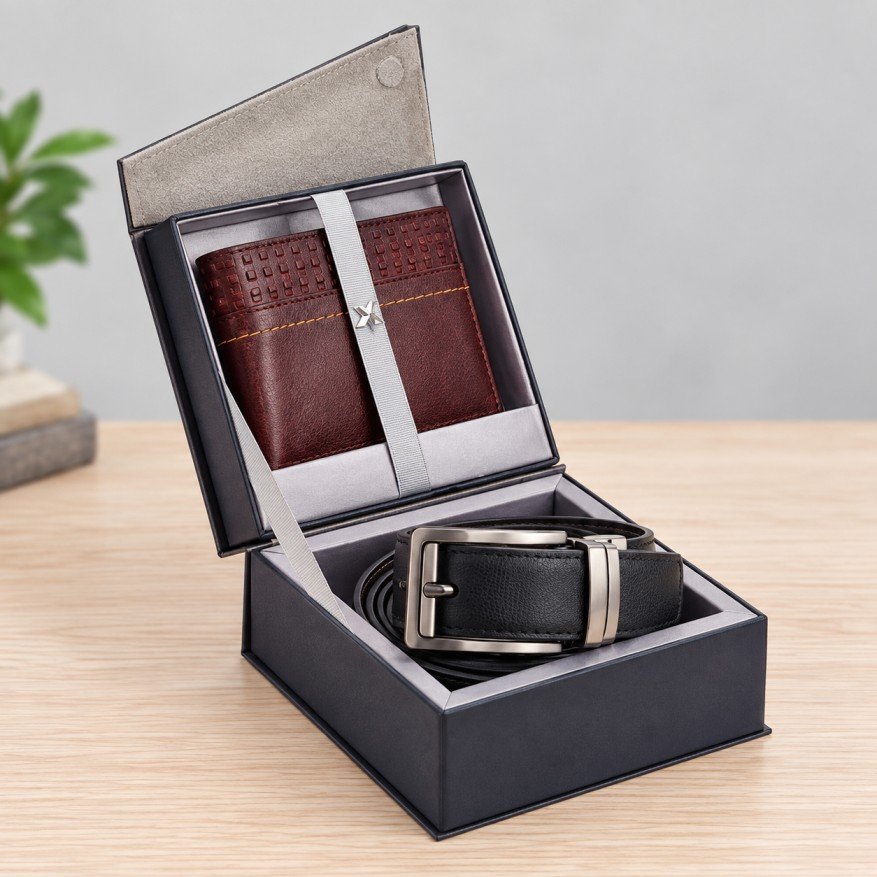 AUREX Premium Executive Gift Set | Leather Belt & Wallet
