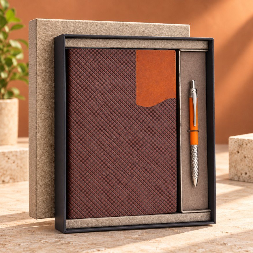 BALLADINS Premium Brown Executive Gift Set | Notebook & Pen