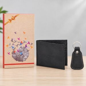 Premium Black Executive Gift Set | Wallet & Keychain