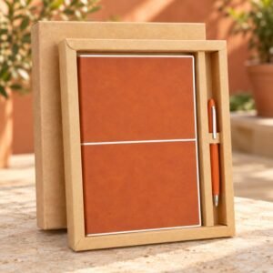 Premium Orange Executive Gift Set | Mini Notebook & Pen